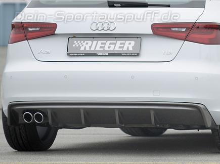 Rieger Heckeinsatz ABS/Carbon-Look für Doppelendrohr einseitig Audi A3 8V inkl. Sportback