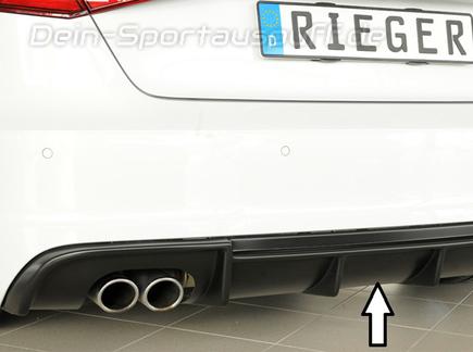 Rieger Heckeinsatz ABS/schwarz matt für Doppelendrohr einseitig Audi A3 8V inkl. Sportback S-Line