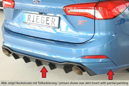 Rieger Heckeinsatz ABS/schwarz matt für Ford Focus 4 Turnier ST und ST-Line