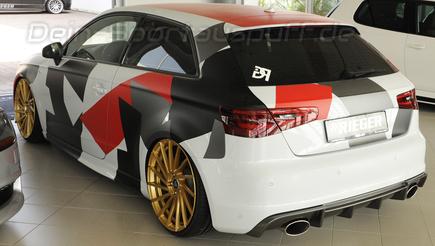 Rieger Heckeinsatz ABS/Carbon-Look für Sportendrohr oval rechts/links Audi A3 8V inkl. Sportback S-Line