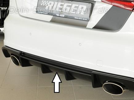 Rieger Heckeinsatz ABS/schwarz matt für Sportendrohr oval rechts/links Audi A3 8V inkl. Sportback S-Line