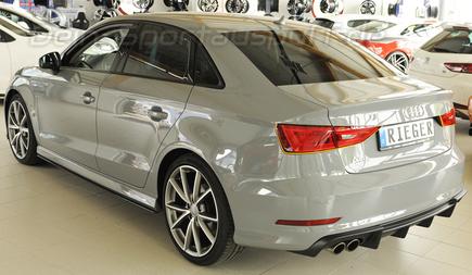 Rieger Heckeinsatz ABS/schwarz matt für Doppelendrohr einseitig Audi A3 8V Cabrio inkl. Limousine S-Line