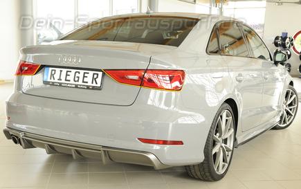 Rieger Heckeinsatz ABS/Carbon-Look für Doppelendrohr einseitig Audi A3 8V Cabrio inkl. Limousine S-Line