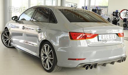 Rieger Heckeinsatz ABS/Carbon-Look für Doppelendrohr links/rechts Audi A3 8V Cabrio inkl. Limousine S-Line