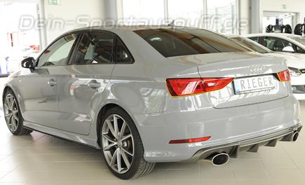 Rieger Heckeinsatz ABS/Carbon-Look für Sportendrohr oval links/rechts Audi A3 8V Cabrio inkl. Limousine S-Line