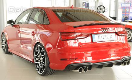 Rieger Heckeinsatz ABS/schwarz matt für Doppelendrohr links/rechts Audi A3 8V Cabrio Facelift inkl. Limousine S-Line