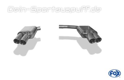 Fox Edelstahl Duplex Sportauspuff Audi A4 B8 8K 3.2l inkl. S-Line je 2x90mm rund doppelwandig abgeschrägt