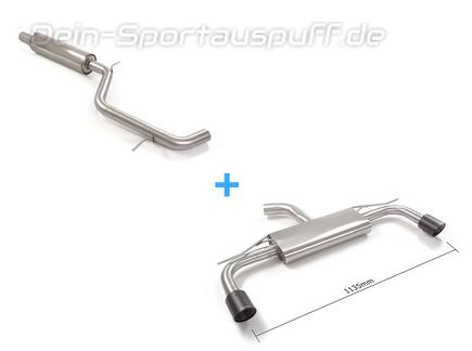 Ragazzon Edelstahl Duplex Sportauspuff-Komplettanlage ab OPF VW Golf 8 1.5l TSI (Mod. mit Einzelrad.) in GTI-Optik je 100mm rund scharfkantig abgeschrägt aus Carbon