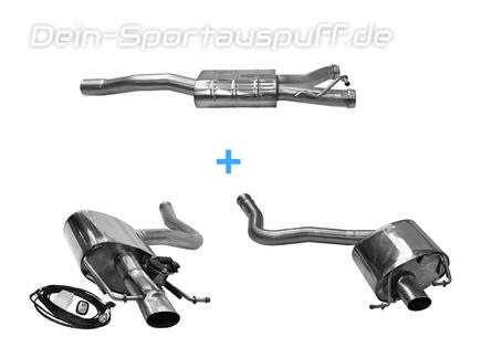 Bastuck Edelstahl Duplex Sportauspuff-Komplettanlage ab Kat mit Klappensteuerung Mercedes-Benz C-Klasse W205 S205 C160-C250 für originalen Endrohrausgang