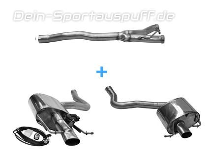 Bastuck Edelstahl Duplex Racing-Komplettanlage ab Kat mit Klappensteuerung Mercedes-Benz C-Klasse W205 S205 C160-C250 für originalen Endrohrausgang