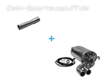 Bastuck Edelstahl Sportauspuff mit Klappensteuerung Mercedes-Benz E-Klasse W124 4-Zylinder 2x70mm rund eingerollt gerade