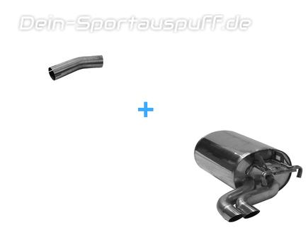 Bastuck Edelstahl Sportauspuff Mercedes-Benz E-Klasse W124 4-Zylinder Diesel-Mod. 2x51mm scharf abgeschrägt