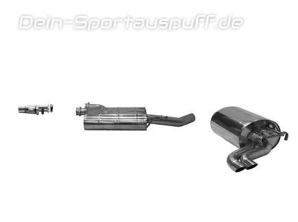 Bastuck Edelstahl Sportauspuff-Komplettanlage ab Kat Mercedes-Benz E-Klasse W124 4-Zylinder Diesel-Mod. 2x51mm scharf abgeschrägt
