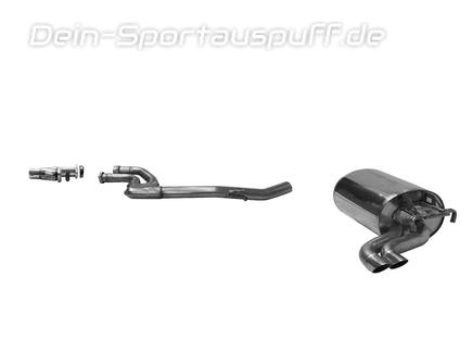 Bastuck Edelstahl Racing-Komplettanlage ab Kat Mercedes-Benz E-Klasse W124 4-Zylinder Diesel-Mod. 2x51mm scharf abgeschrägt