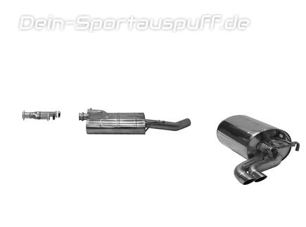Bastuck Edelstahl Sportauspuff-Komplettanlage ab Kat Mercedes-Benz E-Klasse W124 6-Zylinder Dieselmod. 2x51mm scharf abgeschrägt