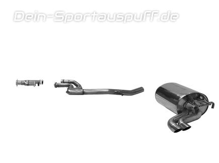Bastuck Edelstahl Racing-Komplettanlage ab Kat Mercedes-Benz E-Klasse W124 6-Zylinder Dieselmod. 2x51mm scharf abgeschrägt