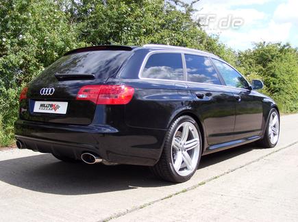 Milltek Edelstahl Duplex Sportauspuff-Komplettanlage ab Kat Audi RS6 C6 Typ 4F je 1x oval eingerollt abgeschrägt