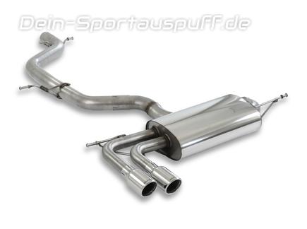 Milltek Edelstahl Sportauspuff-Komplettanlage ab Kat (SuperSound-Version) Seat Leon 1P inkl. Cupra 2x80mm rund eingerollt abgeschrägt