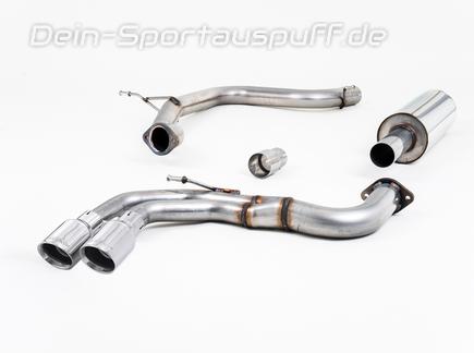 Milltek Edelstahl Sportauspuff-Komplettanlage ab Kat Seat Leon 5F 2.0l TDI 184PS 2x80mm rund doppelwandig abgeschrägt