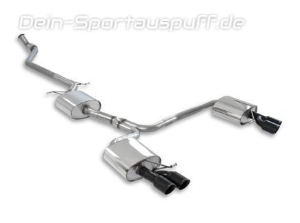 Milltek Edelstahl Duplex Sportauspuff-Komplettanlage ab Kat Audi A4 B8 2.0l TFSI inkl. quattro je 2x80mm rund doppelwandig abgeschrägt in schwarz