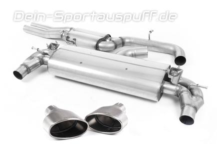 Milltek Edelstahl Duplex Sportauspuff-Komplettanlage ab Kat Ø76mm-System Audi RS3 8V Sportback Facelift Bj.2017-2018 je 170x107mm oval eingerollt abgeschrägt Titan matt