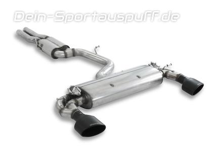 Milltek Edelstahl Duplex Sportauspuff-Komplettanlage ab OPF Ø76mm-System Audi RS3 8V Sportback Facelift Bj.2018-2020 je 170x107mm oval eingerollt abgeschrägt in schwarz
