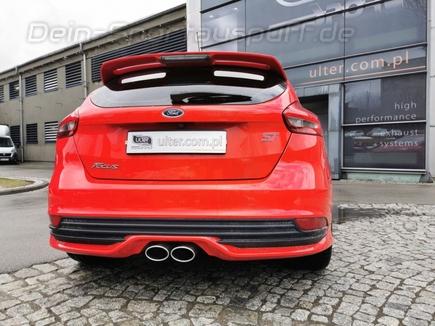 Ulter Sportauspuff mittig Ford Focus 3 ST 2x100mm rund doppelwandig abgeschrägt