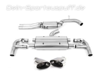 Milltek Edelstahl Duplex Sportauspuff-Komplettanlage ab Kat Ø80mm-System Audi RS3 8V Sportback Facelift Bj.2017-2018 je 170x107mm oval eingerollt abgeschrägt