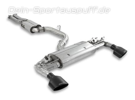 Milltek Edelstahl Duplex Sportauspuff-Komplettanlage ab Kat Ø80mm-System Audi RS3 8V Sportback Facelift Bj.2017-2018 je 170x107mm oval eingerollt abgeschrägt in schwarz