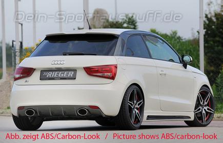 Rieger Heckeinsatz ABS/schwarz matt für ovales Endrohr links/rechts Audi A1 Typ 8X