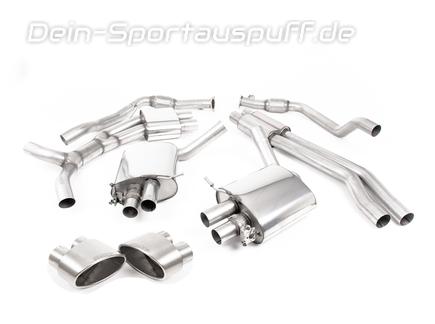 Milltek Edelstahl Duplex Sportauspuff-Komplettanlage ab OPF Audi RS5 B9 Sportback ab Bj. 2019 je 170x107mm oval eingerollt abgeschrägt Titan matt