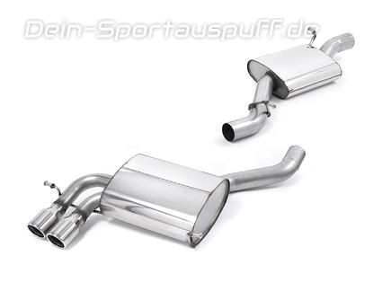 Milltek Edelstahl Sportauspuff-Komplettanlage ab Kat Audi S3 8P 3-Tür 2x80mm rund doppelwandig abgeschrägt