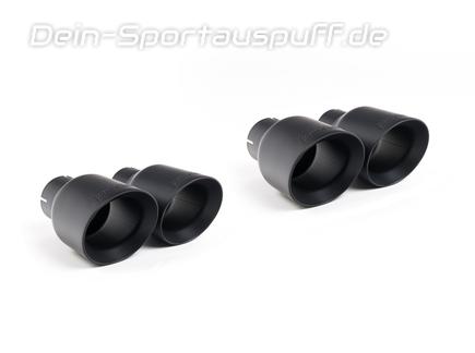 Milltek Edelstahl Duplex Endrohrsatz je 2x100mm rund doppelwandig abgeschrägt in schwarz