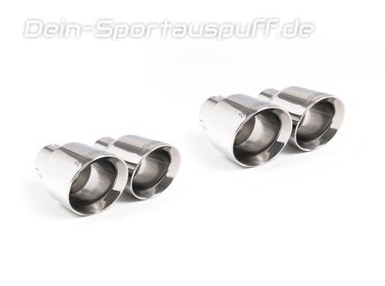 Milltek Edelstahl Duplex Endrohrsatz je 2x90mm rund doppelwandig abgeschrägt