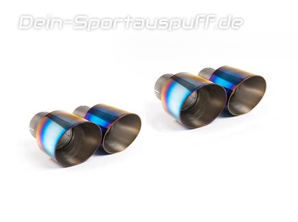 Milltek Titan Duplex Endrohrsatz je 2x90mm rund doppelwandig abgeschrägt burned