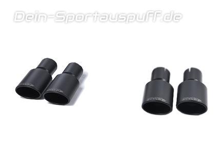 Milltek Edelstahl Duplex Endrohrsatz je 2x oval eingerollt abgeschrägt in schwarz