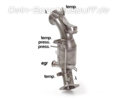 Ragazzon Edelstahl Downpipe mit Sport-Kat inkl. Partikelfilter-Ersatzrohr Alfa Romeo Giulia 2.2l JTD Q4 Veloce