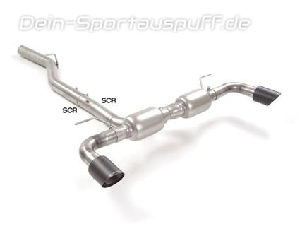 Ragazzon Edelstahl Duplex Sportauspuff Alfa Romeo Giulia 2.2l JTD inkl. Q4 je 90mm rund scharfkantig abgeschrägt aus Carbon