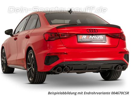 Remus Edelstahl Duplex Sportauspuff-Komplettanlage ab OPF mit Klappensteuerung Audi S3 8Y Limousine inkl. Endrohrsatz nach Wahl