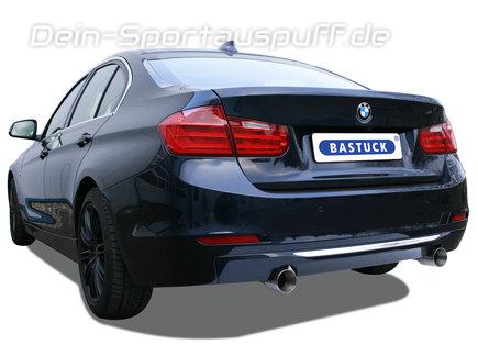 Bastuck Edelstahl Duplex Sportauspuff-Komplettanlage ab Kat BMW 3er F30 Limo 3.0l Turbo bis 2015 je 90mm rund doppelwandig gerade