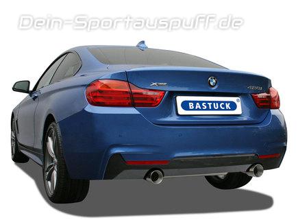 Bastuck Edelstahl Duplex Sportauspuff-Komplettanlage ab Kat BMW 4er F32 Coupe 3.0l Turbo bis 2015 je 90mm rund doppelwandig gerade