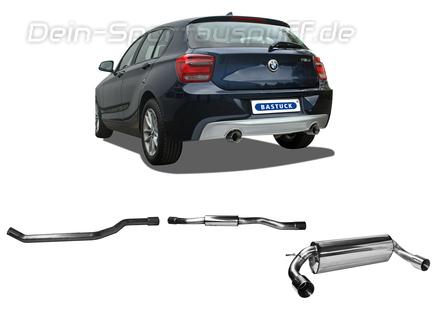Bastuck Edelstahl Duplex Sportauspuff-Komplettanlage ab Kat BMW 1er F20 F21 1.6l Turbo je 90mm rund doppelwandig gerade