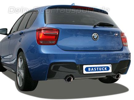 Bastuck Edelstahl Duplex Sportauspuff inkl. Verbindungsrohr BMW 1er F20 F21 1.5l Turbo ab 2015 je 90mm rund doppelwandig abgeschrägt