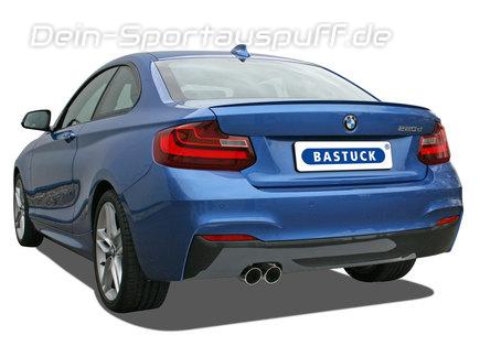 Bastuck Edelstahl Racing-Komplettanlage ab Kat BMW 2er F22 Coupe F23 Cabrio 2.0l Turbo bis 2016 2x76mm rund scharf abgeschrägt