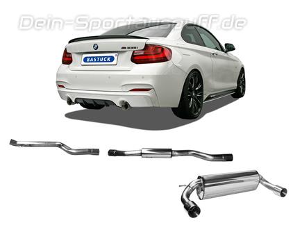 Bastuck Edelstahl Duplex Sportauspuff-Komplettanlage ab Kat BMW 2er F22 Coupe F23 Cabrio 2.0l Turbo ab 2016 je 90mm rund gerade