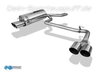 Fox Edelstahl Duplex Sportauspuff BMW 3er E46 320i 323i 325i 328i 330i Limousine/Touring/Coupe/Cabrio 2x90mm rund scharf abgeschrägt