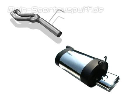 Fox Edelstahl Racing-Komplettanlage ab Kat Mercedes SL R129 160x80mm flachoval eingerollt abgeschrägt mit Absorber
