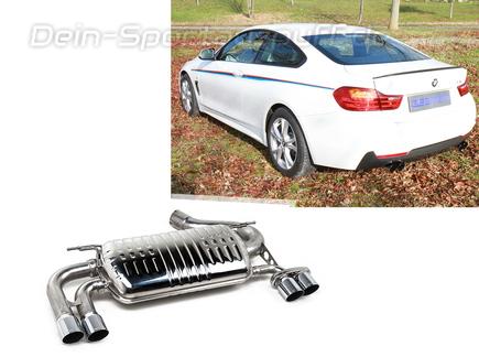 Eisenmann Edelstahl Duplex Sportauspuff RACE-Version BMW 4er 420i F32 F33 F36 bis 03/2016 je 2x76mm rund scharf gerade