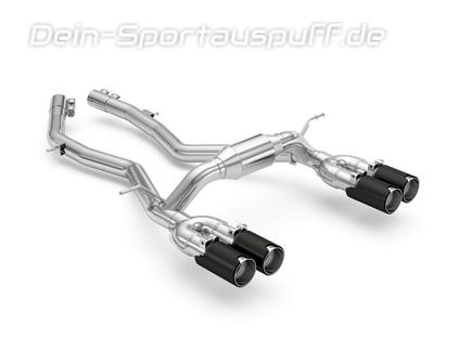Eisenmann Edelstahl Duplex Sportauspuff RACE-Version BMW 4er M4 F82 Coupe je 2x90mm rund schwarz matt