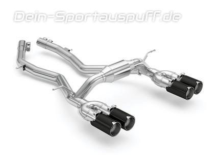 Eisenmann Edelstahl Duplex Sportauspuff RACE-Version BMW 4er M4 F82 Coupe je 2x90mm rund aus Carbon